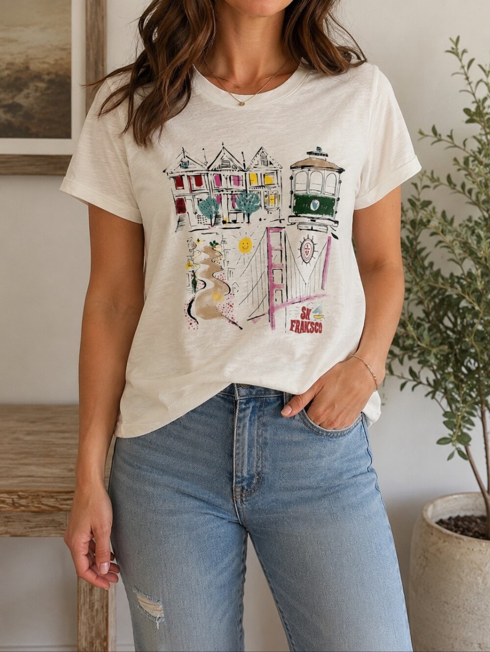 J.Crew Collector's Tee San Francisco Graphic T-Shirt | Size Medium | 100% Cotton